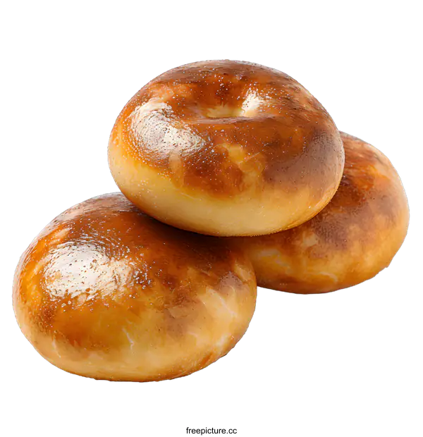[Transparent Background PNG]Three stacked round bread rolls