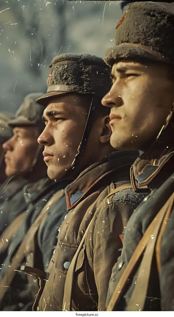 A group of Chinese soldiers during the Korean War