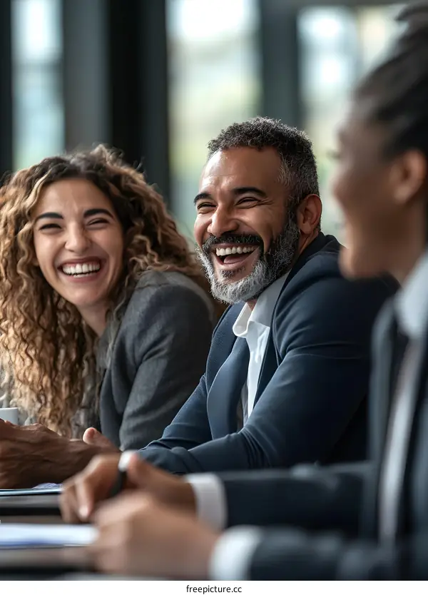 Businesspeople Laughing Together In Meeting