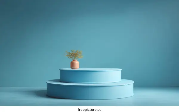 Minimalist Pastel Blue Display Podium