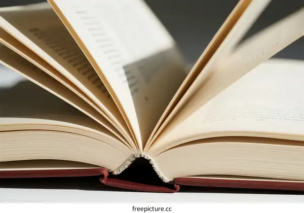 Open book with pages spread out showing printed text