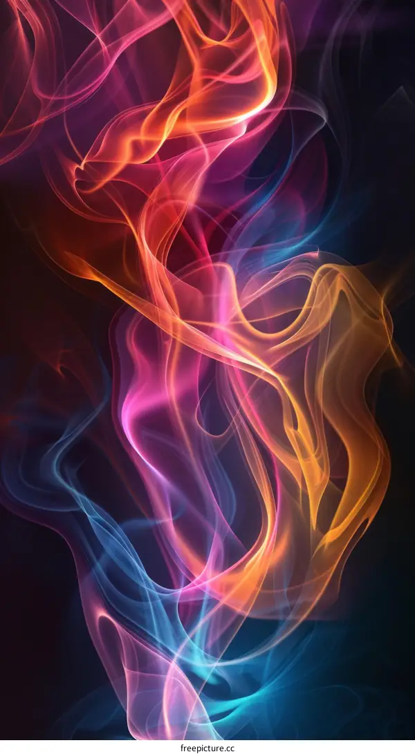 Colorful abstract background with smoke and fire