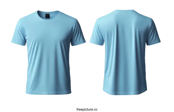 [Transparent Background PNG]Blank Light Blue T-Shirt Mockup