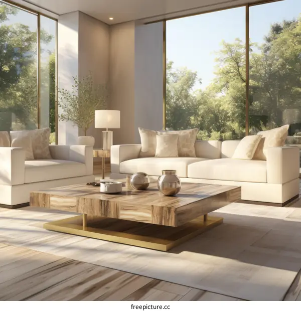 Bright and Airy Living Room With Large Windows