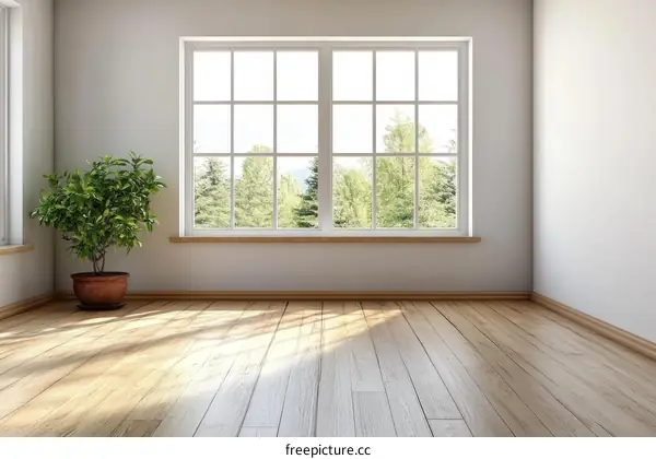 Empty Room with Sunlight and Window
