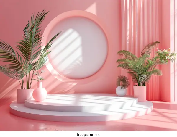 Pink Minimalist Product Display Stand