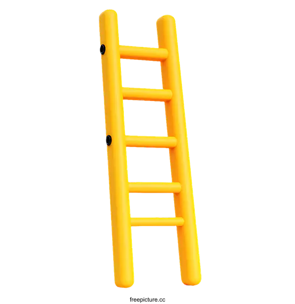 [Transparent Background PNG]Bright Yellow Ladder Illustration