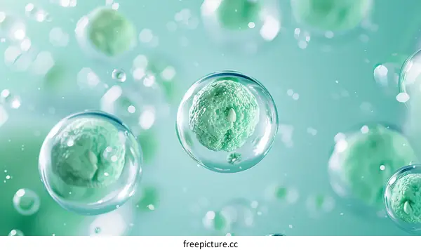 Green illustration of a cell