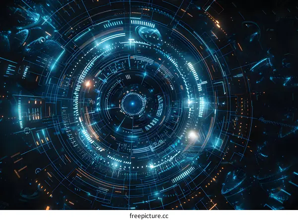 Blue and orange technology background