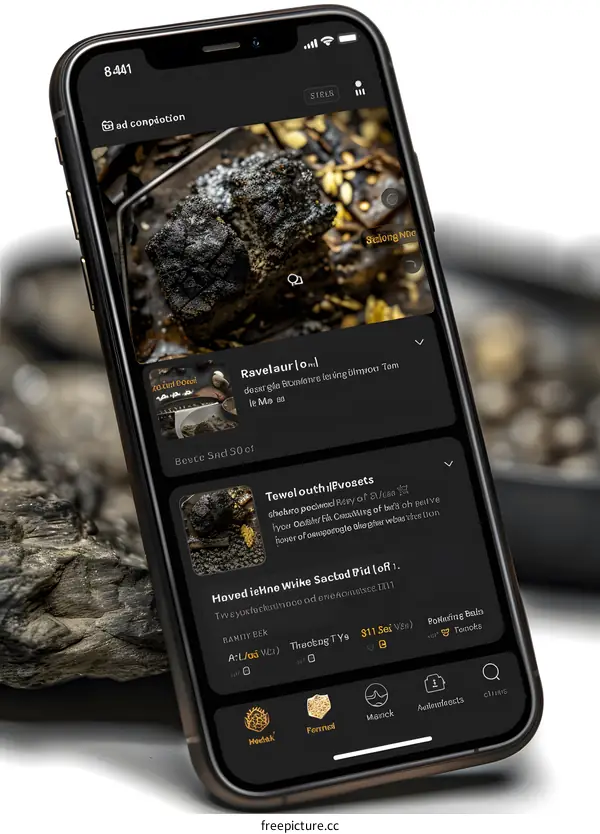 Phone Screen Showing Online Market App With Pictures Of Stone Artifacts