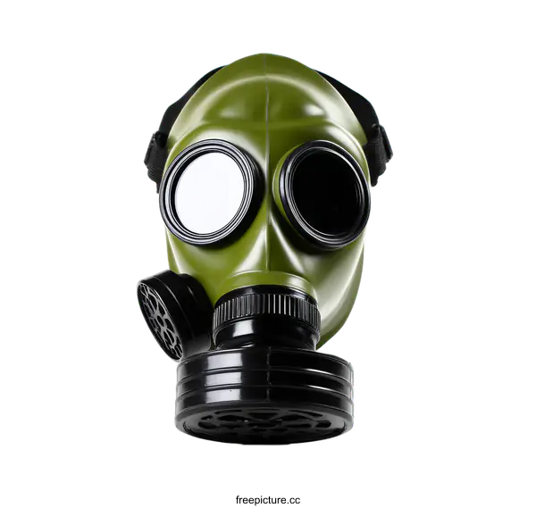 [Transparent Background PNG]Close-up of a Military-Style Gas Mask