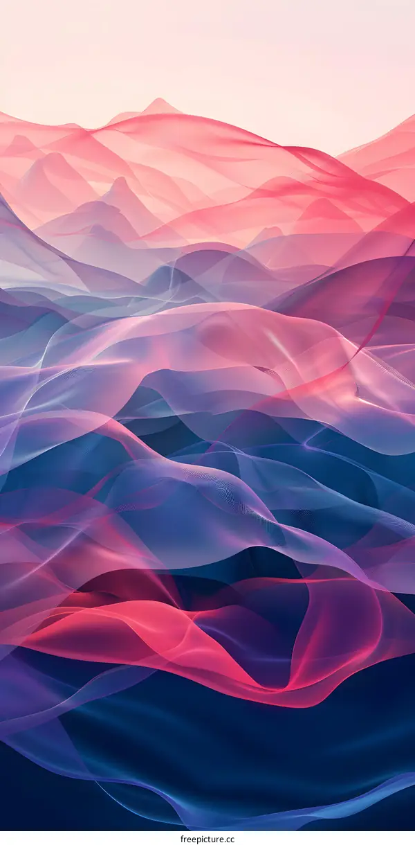 Abstract Background with Pink and Blue Waves