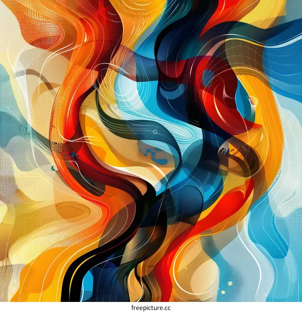 Abstract Colorful Flowing Lines