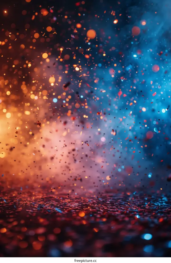 Colorful Explosion of Glitter and Smoke