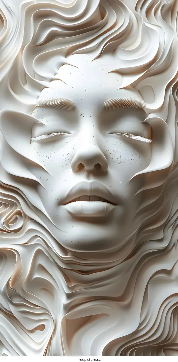 3D face sculpture