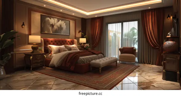 Luxury Bedroom Interior Design Illustration