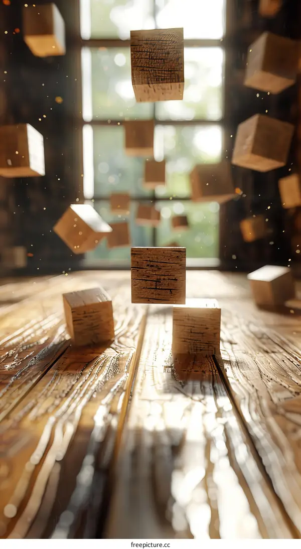 Floating Wooden Cubes: A Study in Balance and Chaos