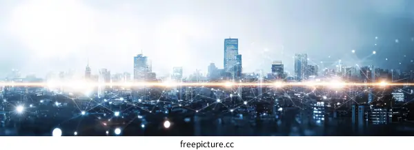 Modern City Network Abstract Illustration