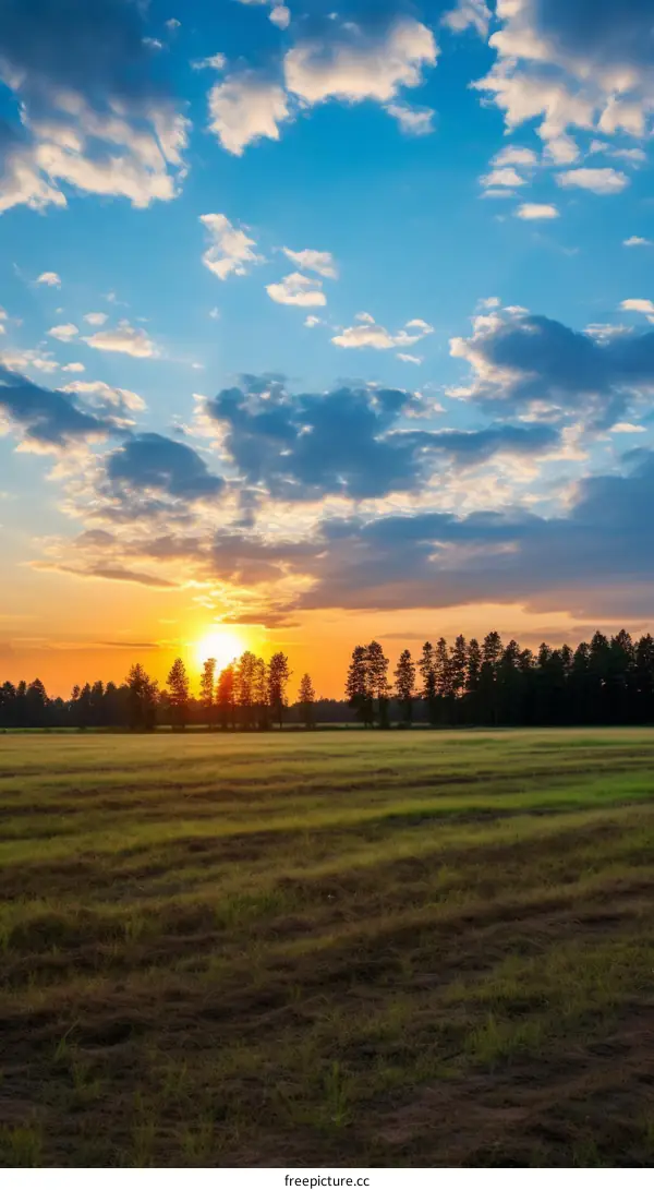 sunset field landscape photography