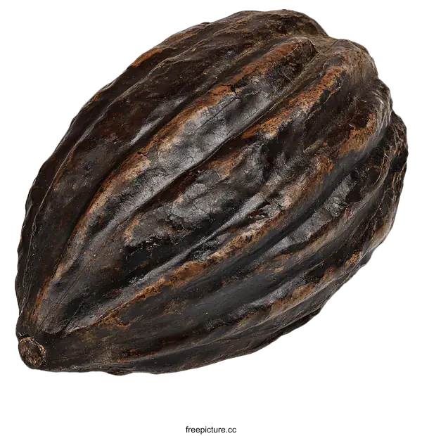 [Transparent Background PNG]Dark Brown Cocoa Pod  Fruit Image