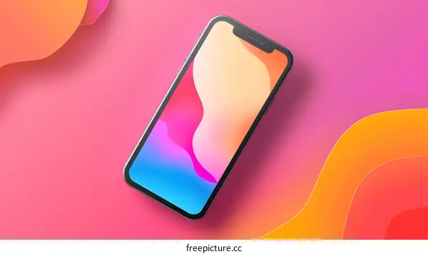 Modern Smartphone with Colorful Abstract Background