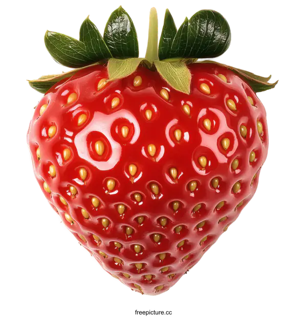 [Transparent Background PNG]Close Up of a Vibrant Red Strawberry