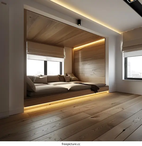 Modern Wooden Window Seat Design for Home Decor