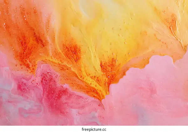 Abstract Colorful Flowing Paint Art