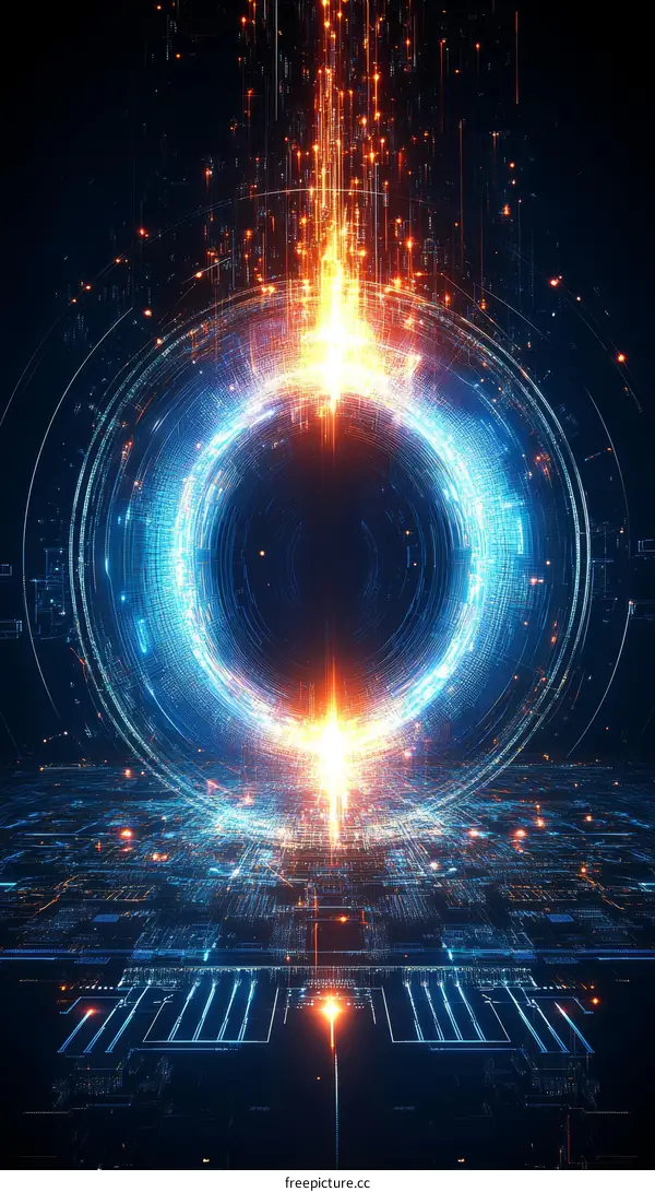 Digital Circuitry Vortex Illustration