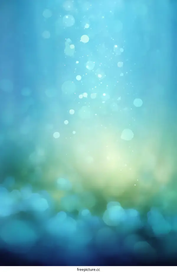 Abstract Background with Light Blue and Green Bokeh