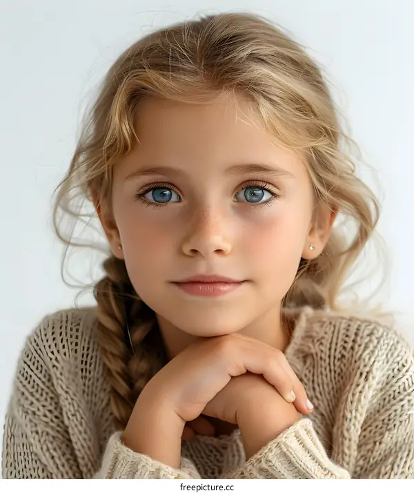 portrait of a cute blonde girl