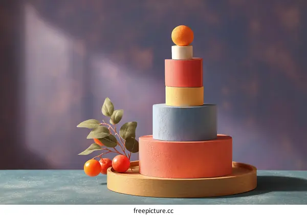 Colorful Geometric Shapes Composition