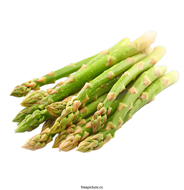 [Transparent Background PNG]Fresh green asparagus isolated on white background