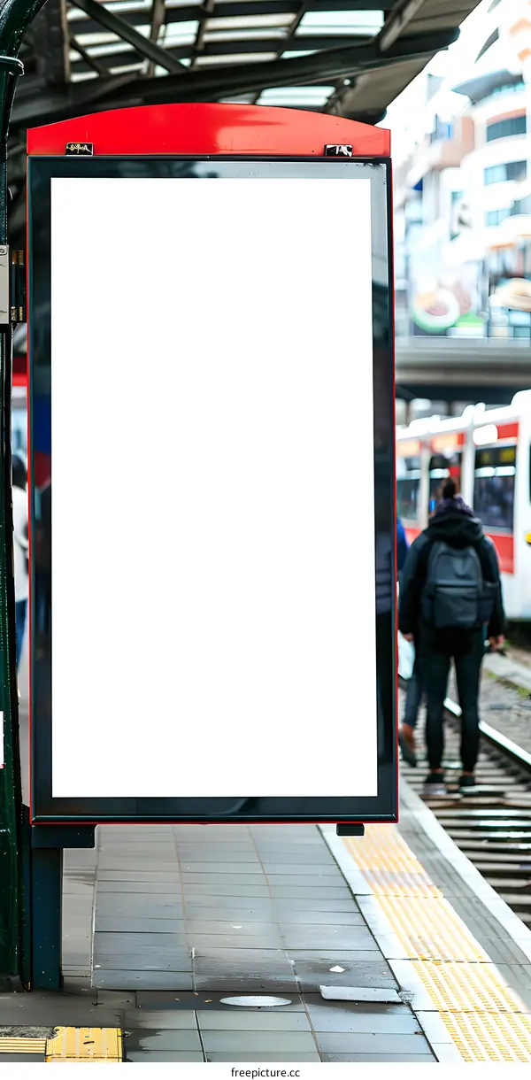 Blank Billboard at Train Station