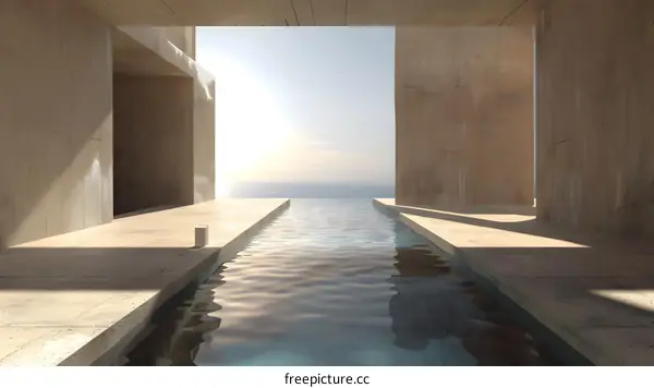 Minimalist Architecture With Pool And Ocean View