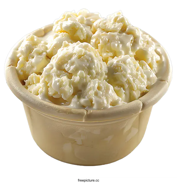 [Transparent Background PNG]Bowl of Vanilla Ice Cream