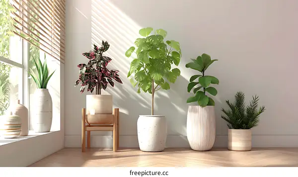 Stylish Interior with Potted Plants