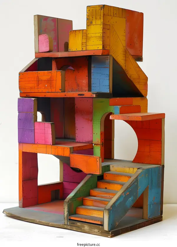 Colorful wooden toy house