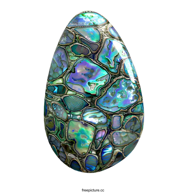 [Transparent Background PNG]Colorful abstract mosaic artwork resembling an opal gemstone