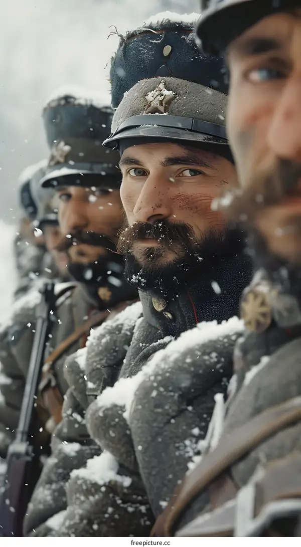 World War I, Serbian soldiers in the snow