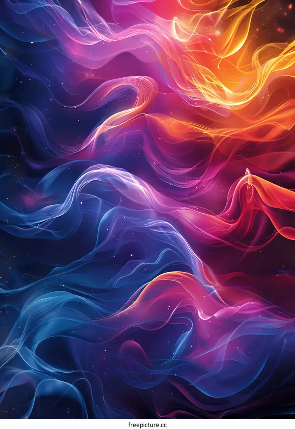 Abstract Colorful Flowing Lines Background Design