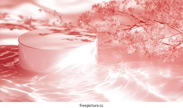 Elegant Pink Product Display with Floral Accents