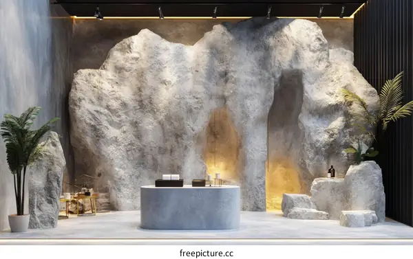 Modern Cave-like Spa Reception Area