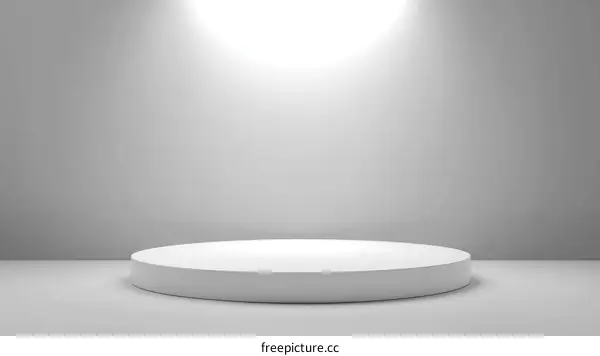 Empty White Round Stage Podium Mockup