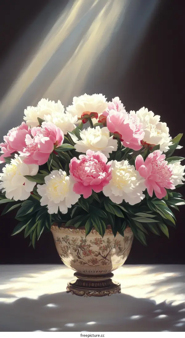Radiant Peonies in a Vase