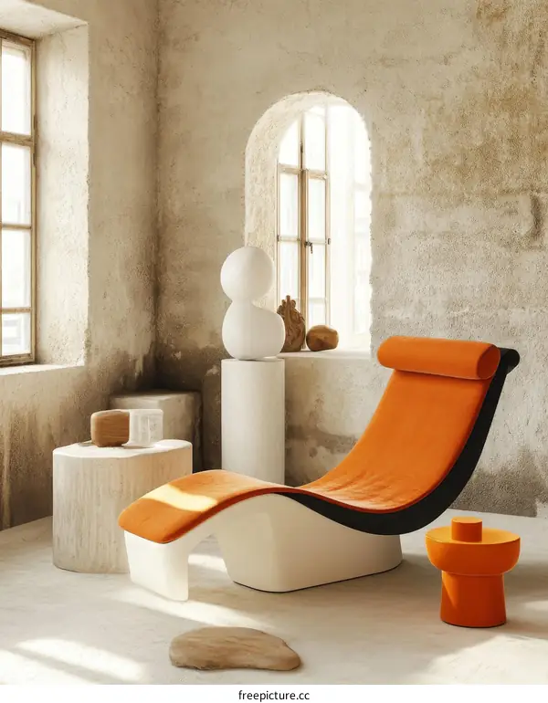 Modern Lounge Chair in a Minimalist Living Room