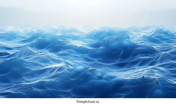 Deep blue ocean waves in a stormy weather
