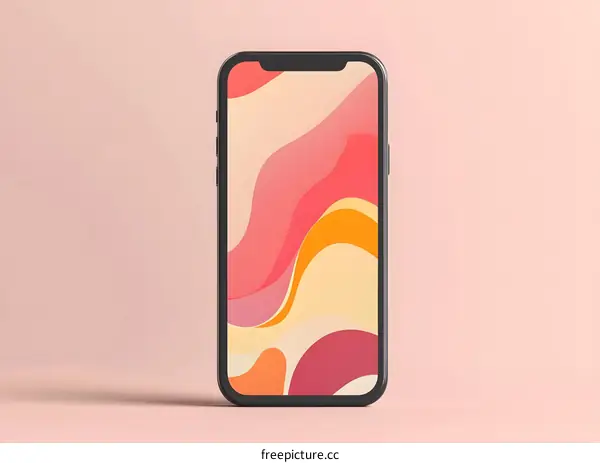 Modern Abstract Smartphone Design on Pink Background