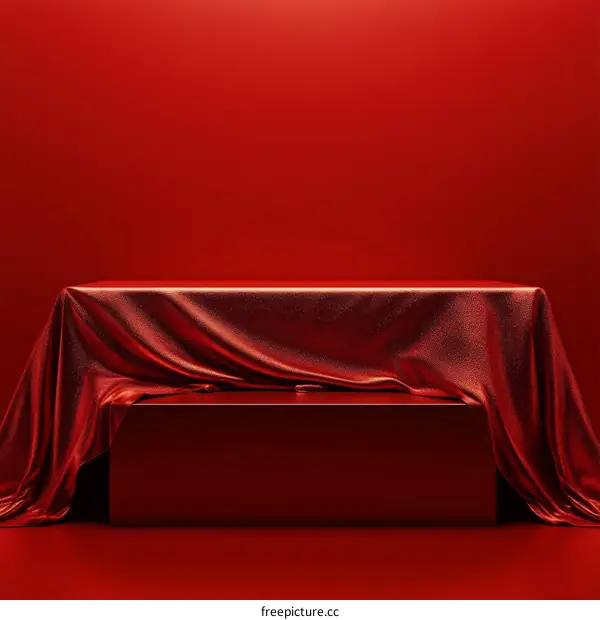 Red Velvet Product Display Podium