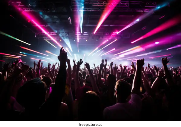 Nightclub with a large crowd
